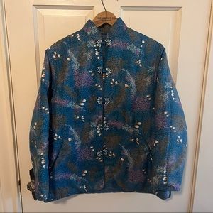 Quilted Mandarin Collar Jacket w Frog Closure Sz M